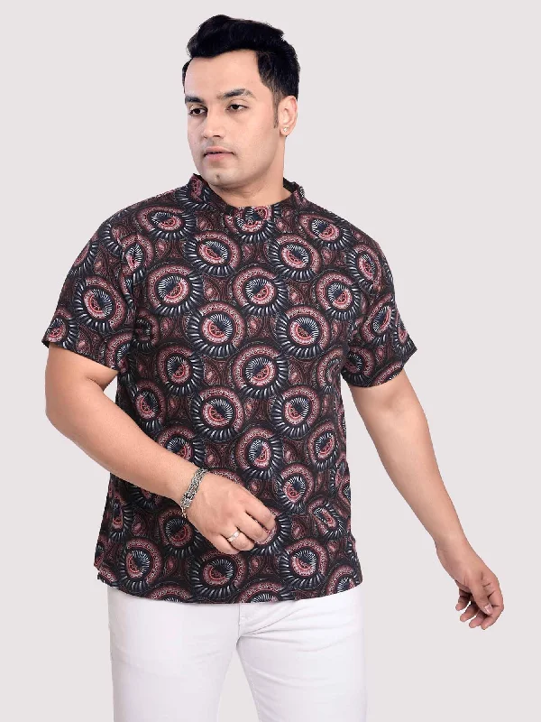 Men's Shirts with Hidden ButtonsAjrakh Digital Printed Round Neck T-Shirt Men's Plus Size Men's Shirts with Hidden ButtonsAjrakh Digital Printed Round Neck T-Shirt Men's Plus Size
