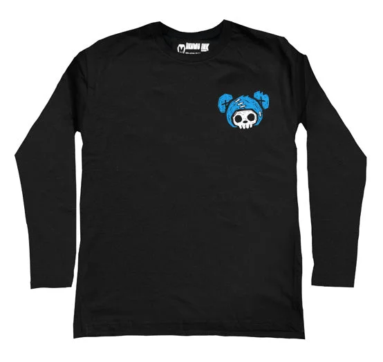 Men's Shirts with Spread CollarsBlue Bear Logo Men Long Sleeve Tshirt