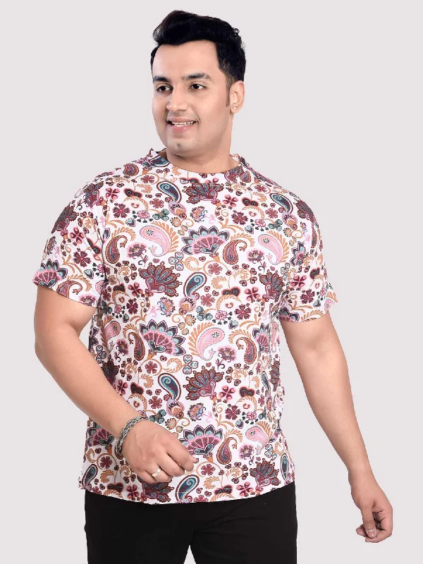 Men's Shirts with Double-Breasted DesignsPaisely Digital Printed Round Neck T-Shirt Men's Plus Size Men's Shirts with Double-Breasted DesignsPaisely Digital Printed Round Neck T-Shirt Men's Plus Size