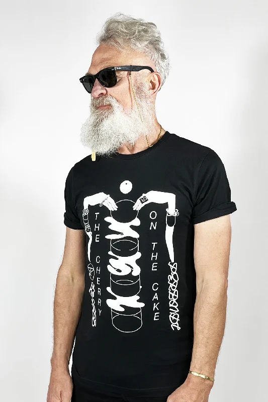 Men's Shirts with Patchwork PatternsCHERRY ON THE CAKE - Statement T-Shirt - Men