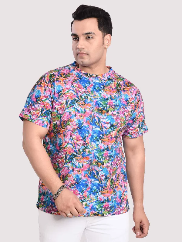 Men's Shirts with Full PlacketsFlower Digital Printed Round Neck T-Shirt Men's Plus Size Men's Shirts with Full PlacketsFlower Digital Printed Round Neck T-Shirt Men's Plus Size