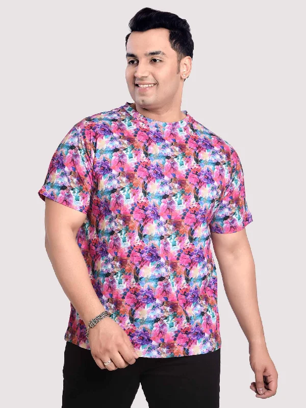 Men's Shirts with Scoop NecksAzalea Flower Digital Printed Round Neck T-Shirt Men's Plus Size Men's Shirts with Scoop NecksAzalea Flower Digital Printed Round Neck T-Shirt Men's Plus Size