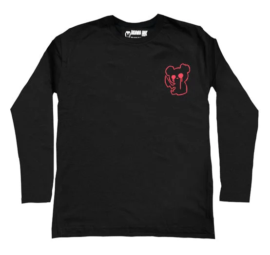 Men's Shirts with Button-Down CollarsRed Bear Logo Men Long Sleeve Tshirt