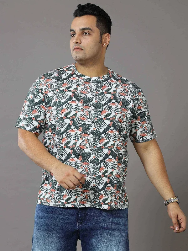 Men's Shirts with Barrel CuffsOAK Leaf Green Digital Printed Round Neck T-Shirt Men's Plus Size Men's Shirts with Barrel CuffsOAK Leaf Green Digital Printed Round Neck T-Shirt Men's Plus Size