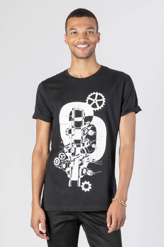 Men's Shirts with Embroidered DesignsDREAM MACHINE - Black Statement T-Shirt - Men