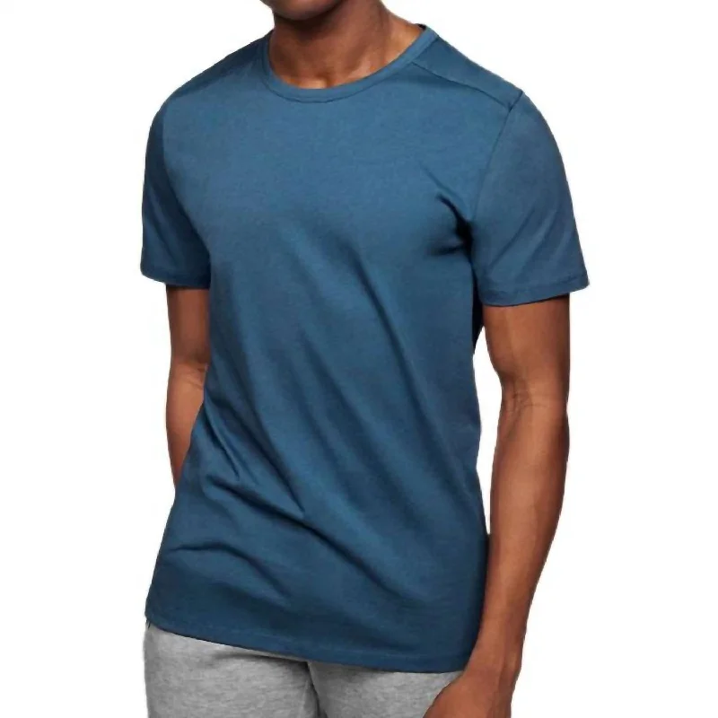 Men's Shirts with Checkered PatternsPlain T-Shirt In Denim