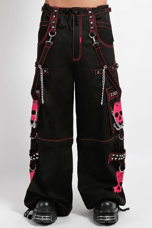 Men's Patterned Pants with PlaidsTripp Super Skull Pants [Black/Pink]