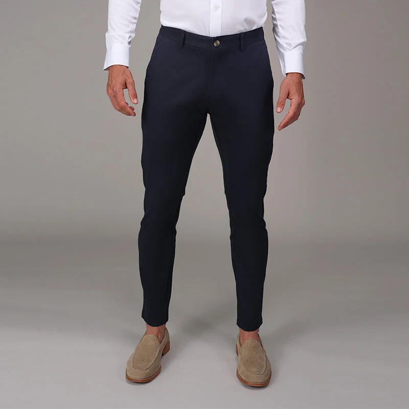 Men's Pants with Button-Down PocketsCEO Chino Classic Pocket Cotton Stretch Pants Navy Men's Pants with Button-Down PocketsCEO Chino Classic Pocket Cotton Stretch Pants Navy