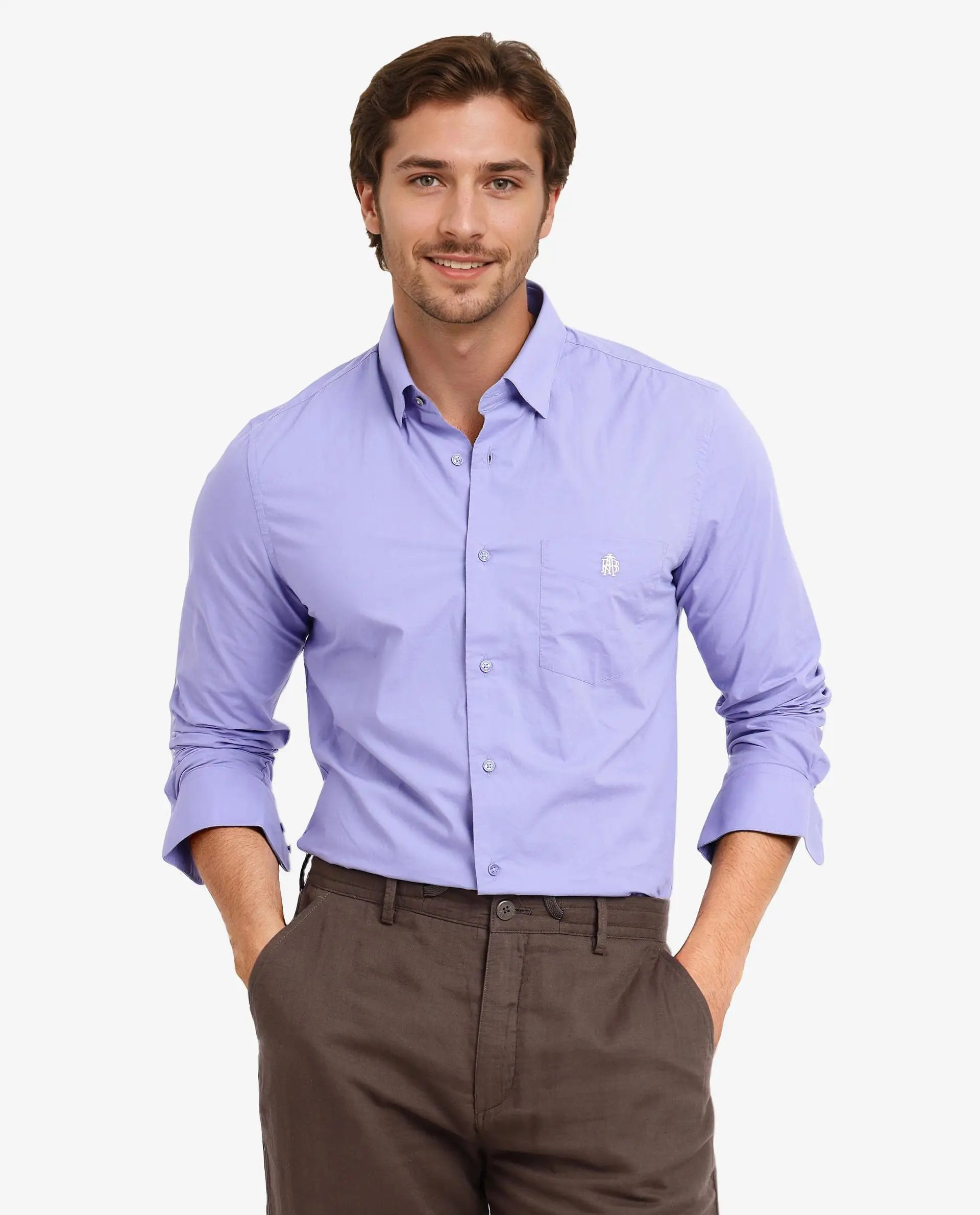 Men's Cowboy Shirts for Western StyleRare Rabbit Men Harmin Pastel Purple Cotton Fabric Full Sleeve Regular Fit Embroidered Logo Plain Poplin Shirt Men's Cowboy Shirts for Western StyleRare Rabbit Men Harmin Pastel Purple Cotton Fabric Full Sleeve Regular Fit Embroidered Logo Plain Poplin Shirt