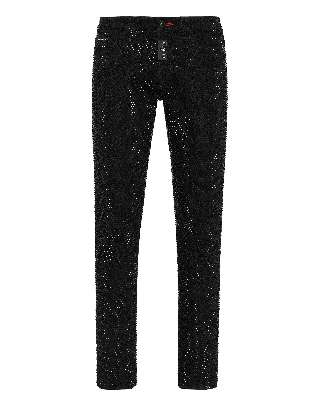 Inexpensive Rip and Tear Men's JeansDenim Trousers Super Straight Cut