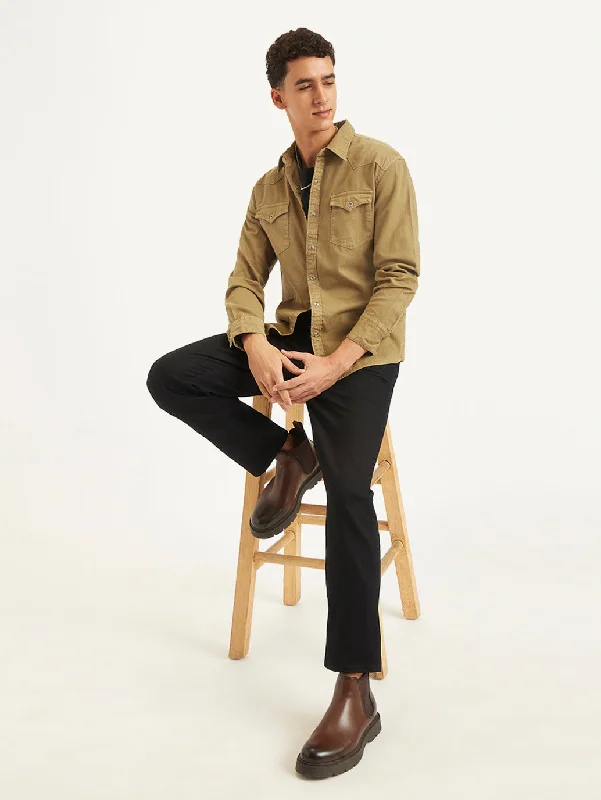 Men's Tailored Shirts for a Sharp AppearanceMen's Solid Slim Fit Denim Shirt