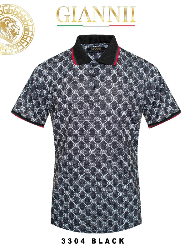 Men's Shirts with Hidden PocketsBlack GG Men's Polo T-Shirt Luxury Design Red Green Trims Slim-Fit Style-3304 Men's Shirts with Hidden PocketsBlack GG Men's Polo T-Shirt Luxury Design Red Green Trims Slim-Fit Style-3304