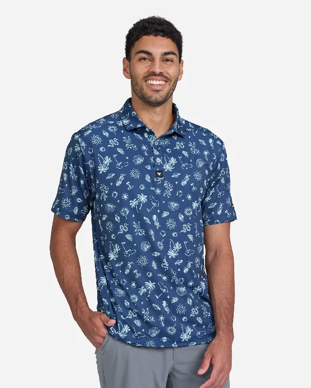 Men's Shirts with Surplice HemlinesDesert Golfin' Dusk Navy