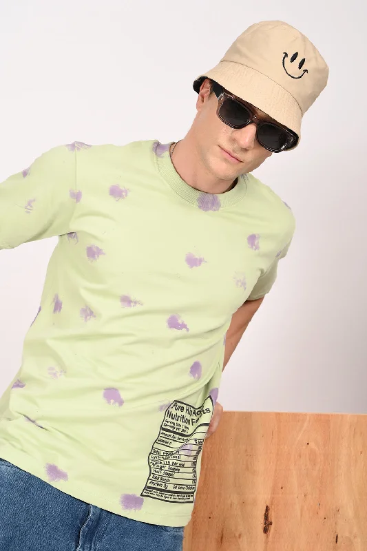 Men's Shirts with Tab CollarsGreen Snoop Dog Half Sleeve T-shirt