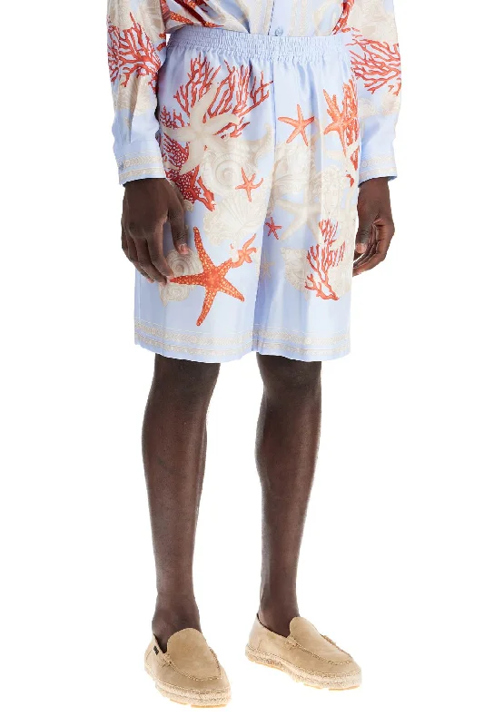 Men's Pants with Wrinkle-Resistant FabricVersace Baroque Silk Bermuda Set