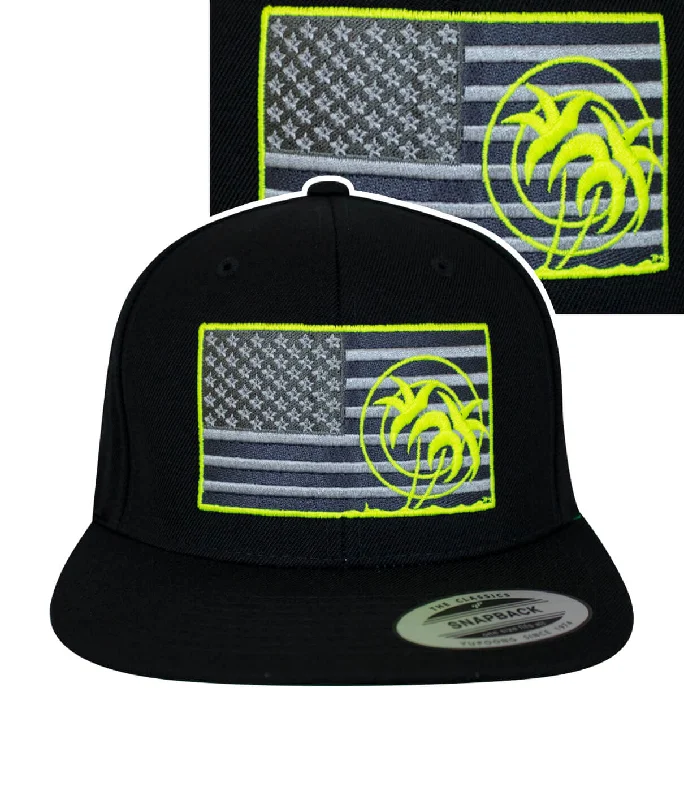 Lightweight Bucket Hats"Strong - Neon" Black Snapback Hat