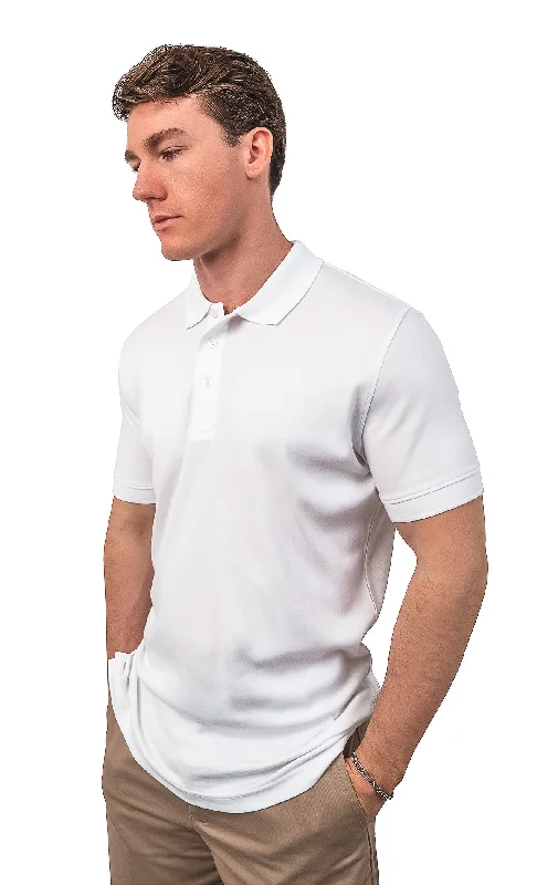 Men's Shirts with Chest PocketsCLEOCOTTON WHITE POLO SHIRT
