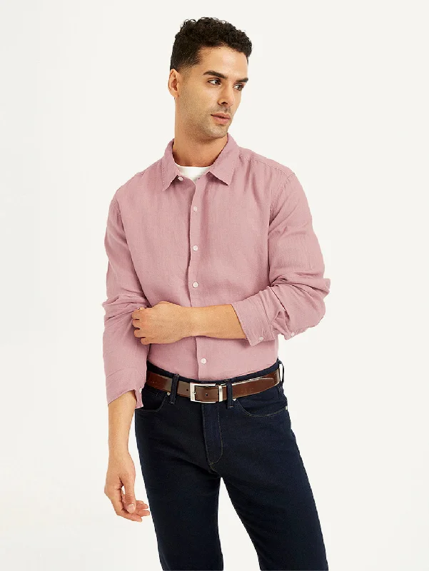 Men's Color-Blocking Shirts for a Statement LookMen's Solid Slim Fit Shirt