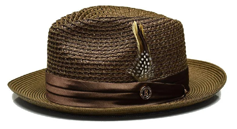 Kids' Sun HatsBrown Fedora Braided Straw Hat