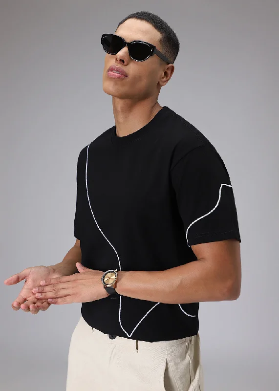 Men's Performance Shirts for SportsBlack Line Oversized T-shirt