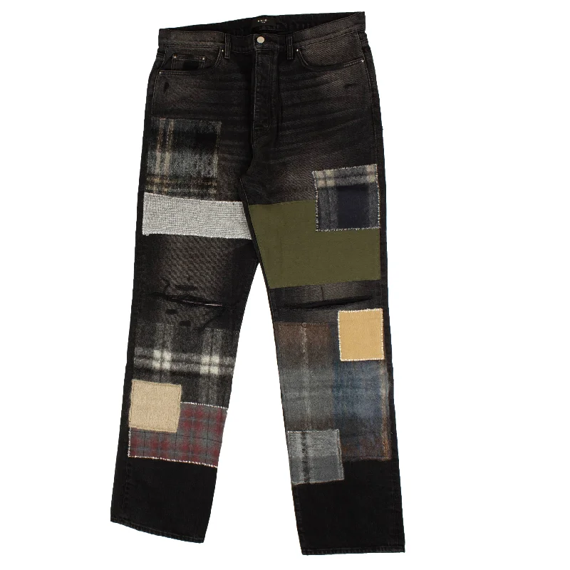 Flexible Stretch Men's JeansAmiri Mohair Patch Loose Jeans - Vintage Black