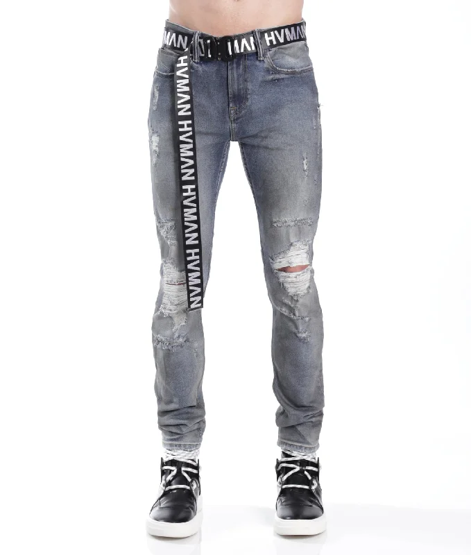 Durable Men's JeansStrat Super Skinny Fit Jean W/Black Belt In Alloy