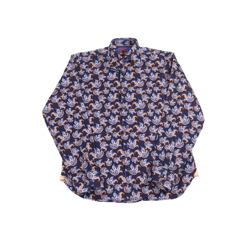 Men's Stain-Resistant Shirts for Mess-Free WearNavy with Paisley Shirt