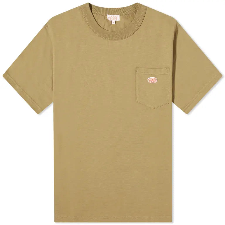 Men's Shirts with Moisture-Wicking FabricID80011-Armor Lux Olive Pocket T-Shirt