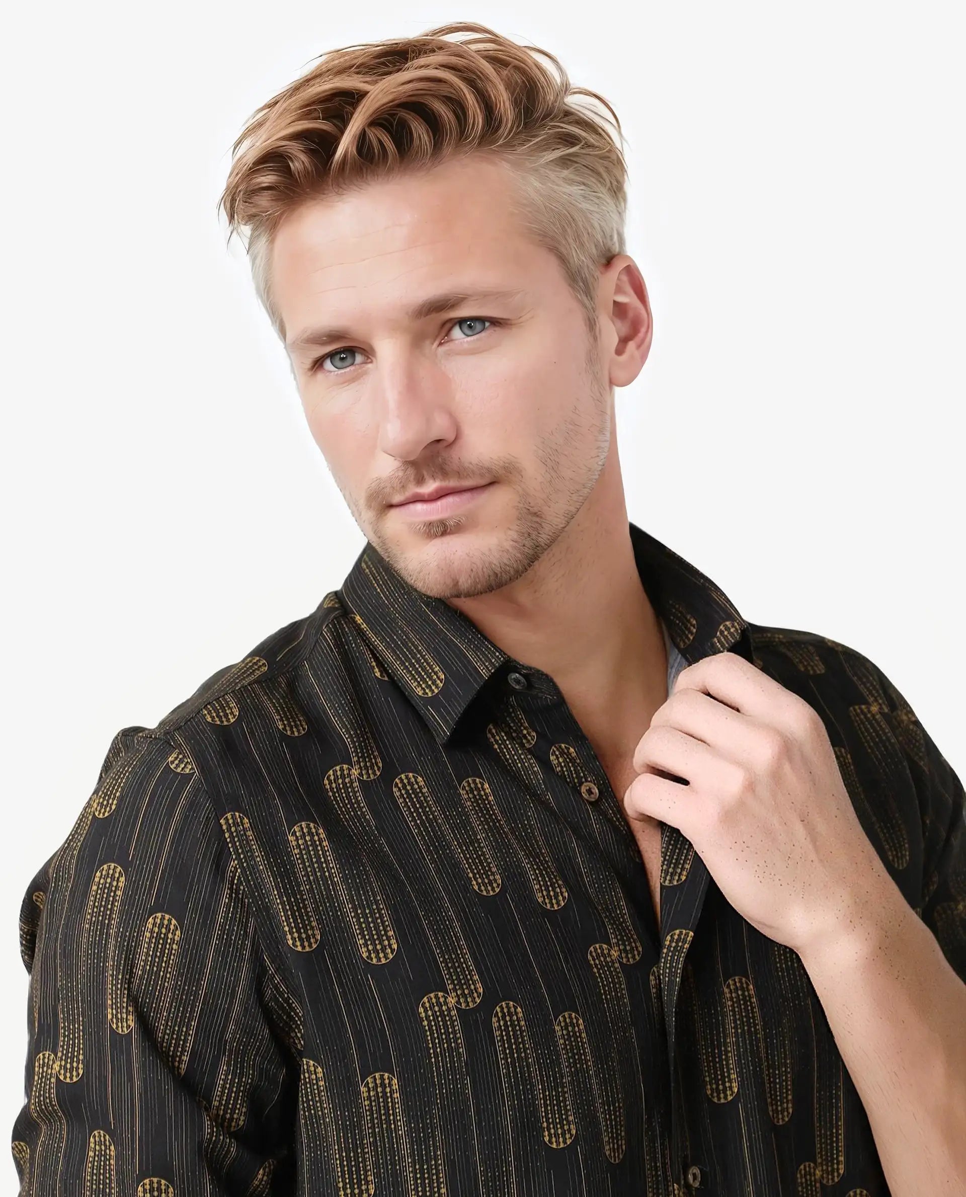 Men's Camping Shirts for Outdoor AdventuresRare Rabbit Men's Marshey Black Viscose Fabric Full Sleeves Shirt Men's Camping Shirts for Outdoor AdventuresRare Rabbit Men's Marshey Black Viscose Fabric Full Sleeves Shirt