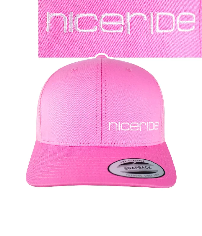 Fashionable Fedora Hats"Tower" Pink Retro Trucker Hat