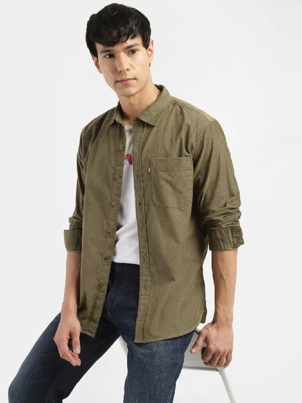 Men's Camouflage Shirts for an Outdoor AppealMen's Solid Slim Fit Shirt