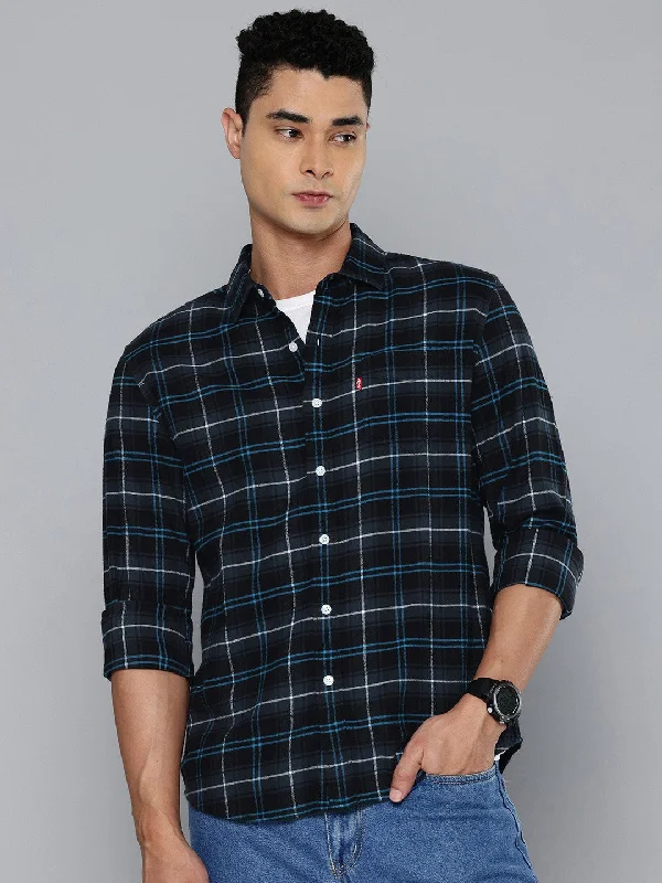 Men's Dressy Button-Down Shirts for Formal OccasionsMen's Checkered Slim Fit Shirt