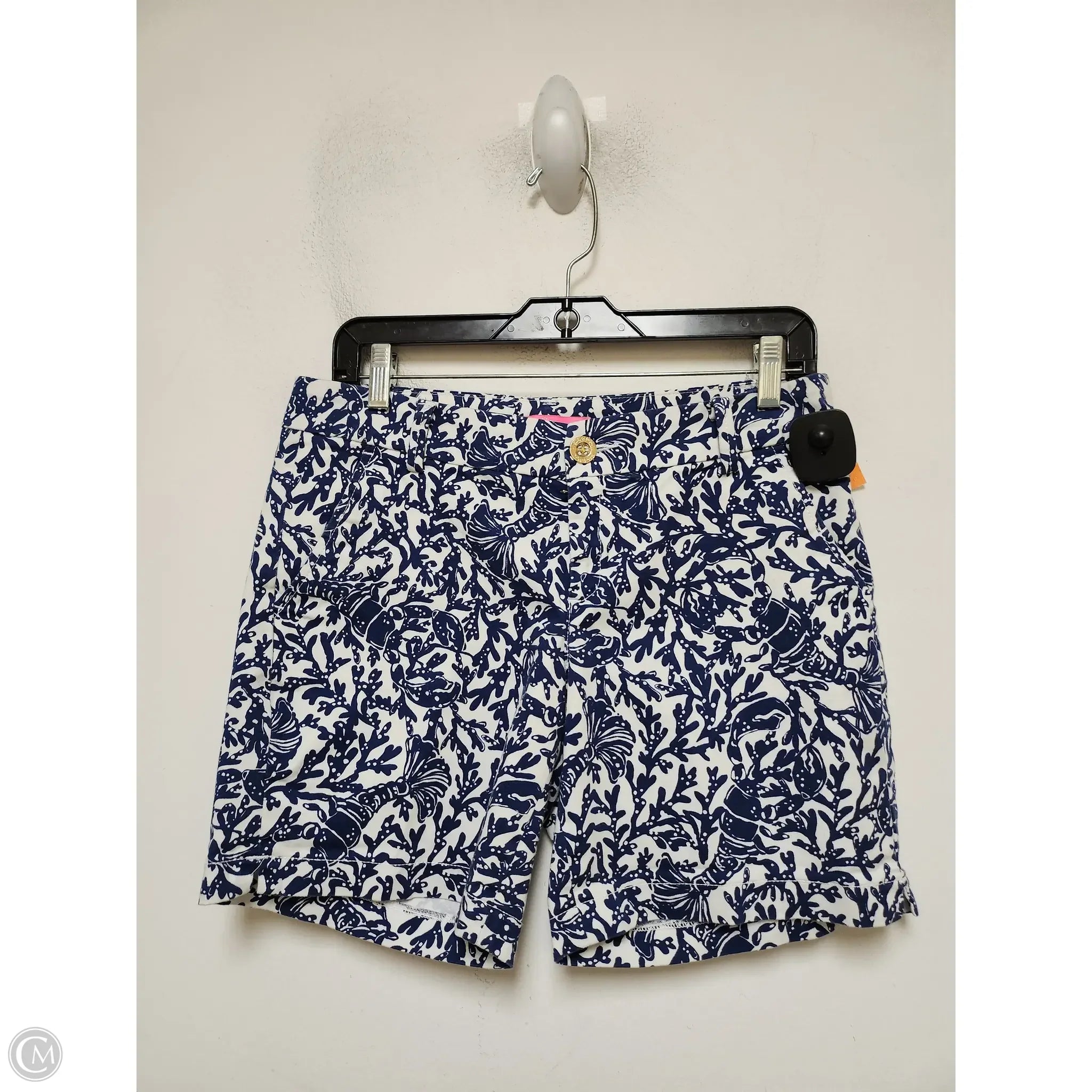 Men's Running Pants for ExerciseShorts Designer By Lilly Pulitzer In Blue & White, Size: 6 Men's Running Pants for ExerciseShorts Designer By Lilly Pulitzer In Blue & White, Size: 6