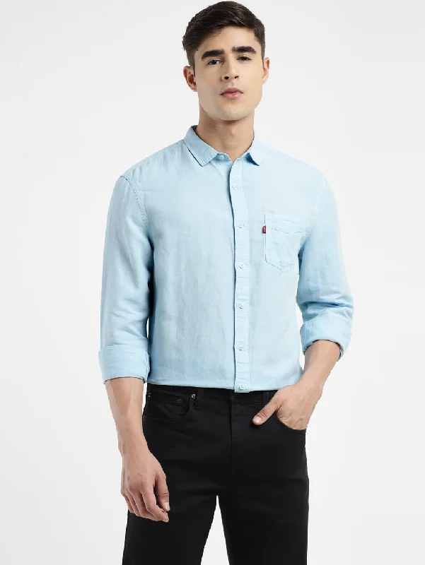 Men's Plaid Shirts for a Country CharmMen's Solid Spread Collar Shirt