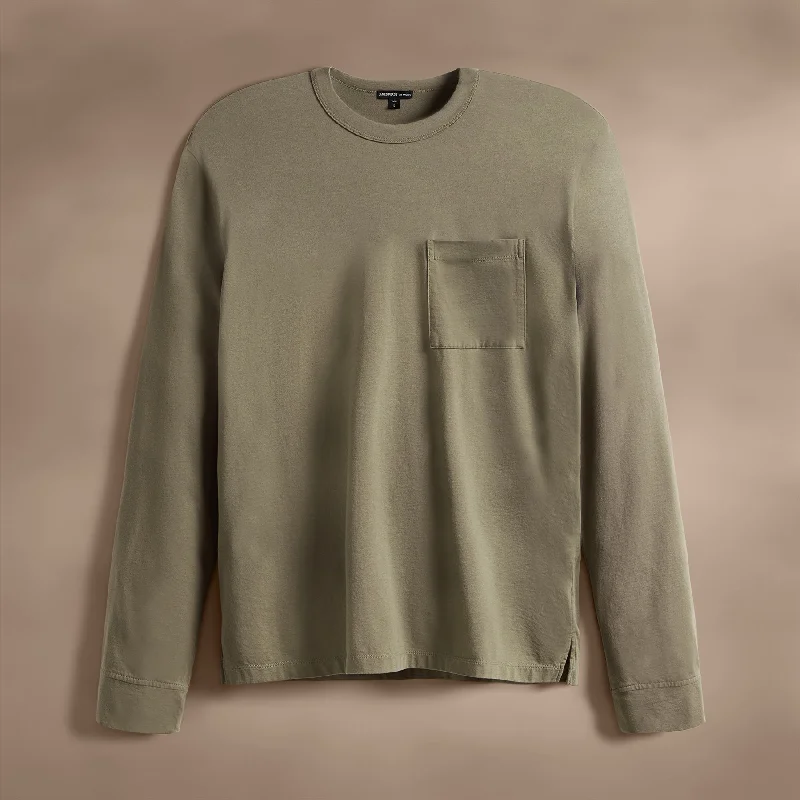 Men's Shirts with Zippered PocketsLong Sleeve Pocket Crew - Peet