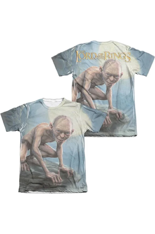 Men's Shirts with Hidden ButtonsLord Of The Rings Gollum Moon (Front/Back Print) Adult Poly/Cotton Short Sleeve Tee / T-Shirt