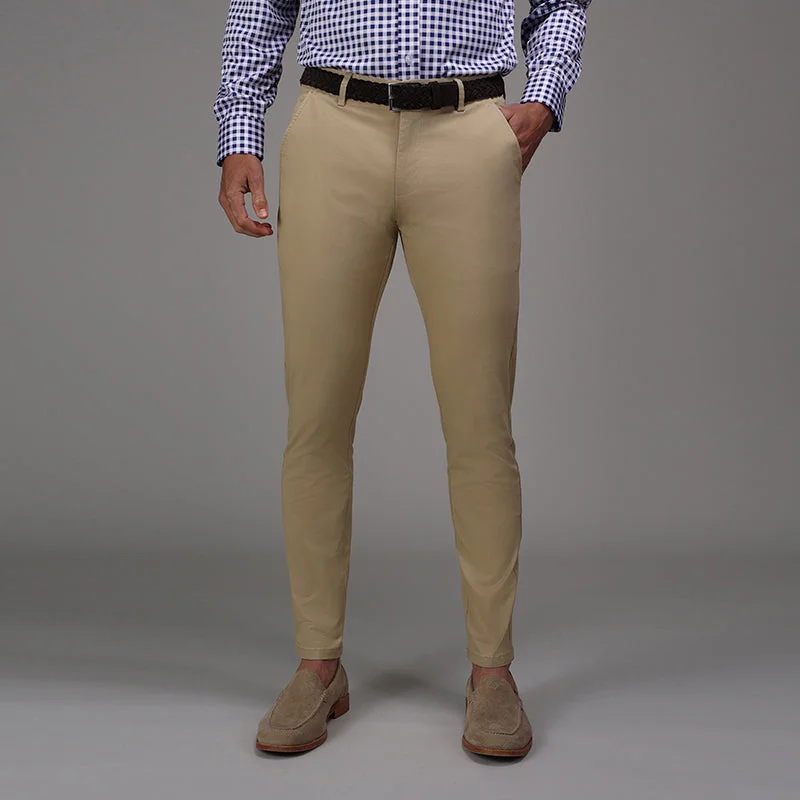 Men's Pants with Hidden PocketsCEO Chino Classic Pocket Cotton Stretch Pants Khaki