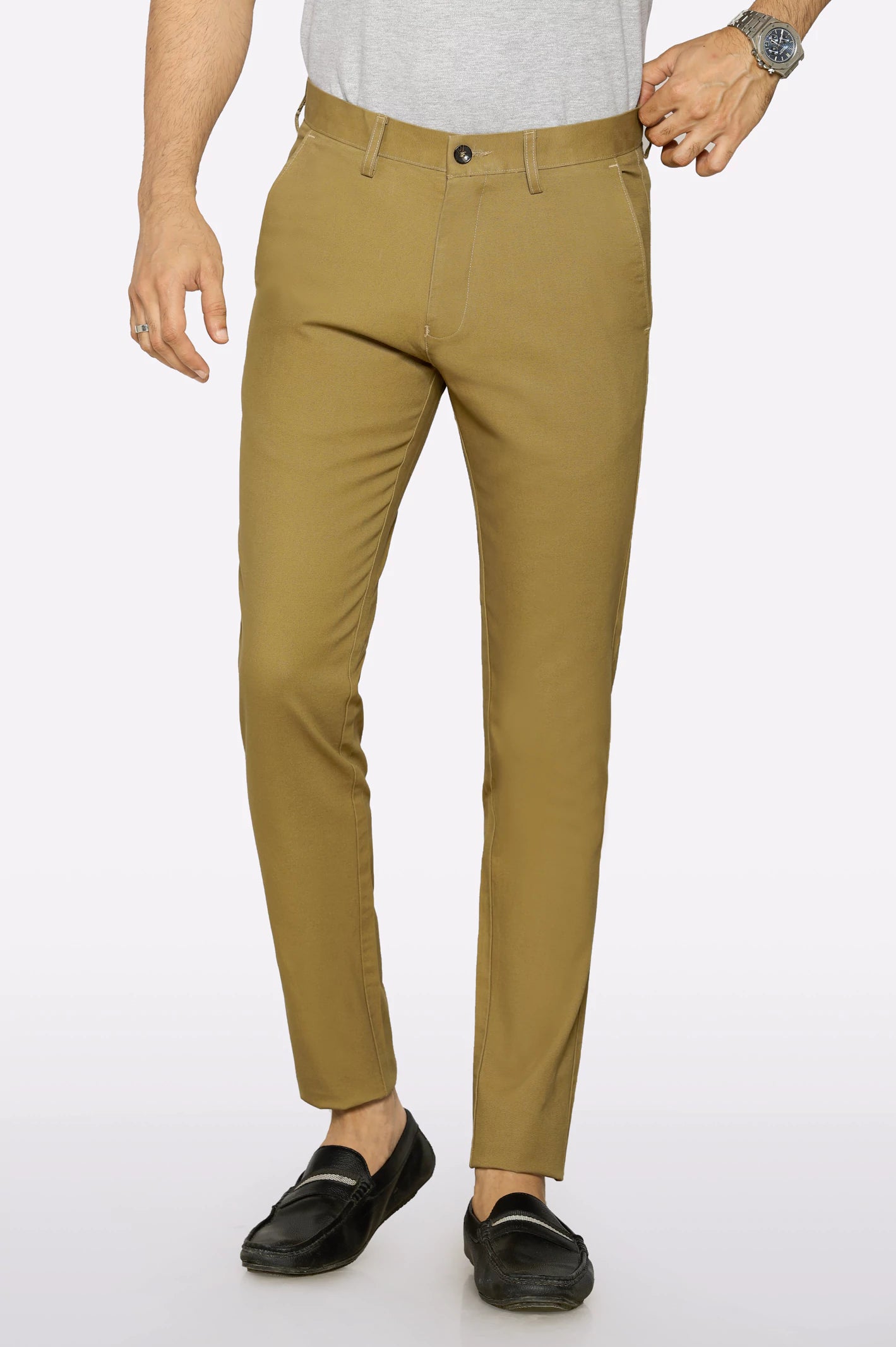 Men's Pants with Stain-Resistant TreatmentCamel Smart Fit Cotton Chino