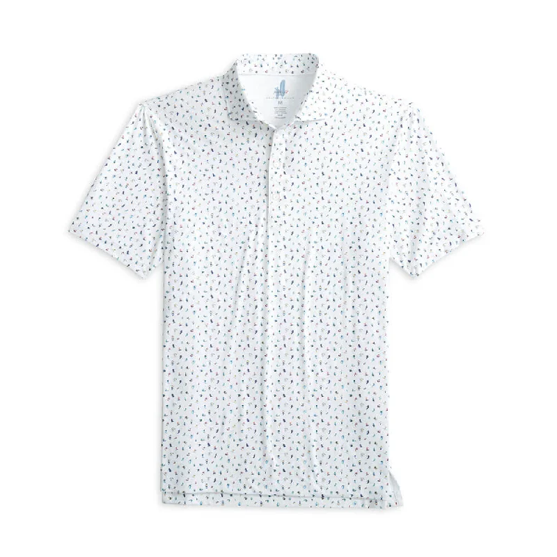 Durable Men's Work ShirtsJohnnie-O Gone Skiing Featherweight Polo Shirt - White