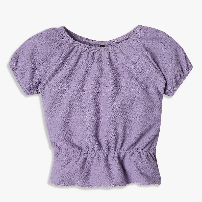 Men's Shirts with Surplice HemlinesGirls Boxy Fit Scoop Neck T-Shirt