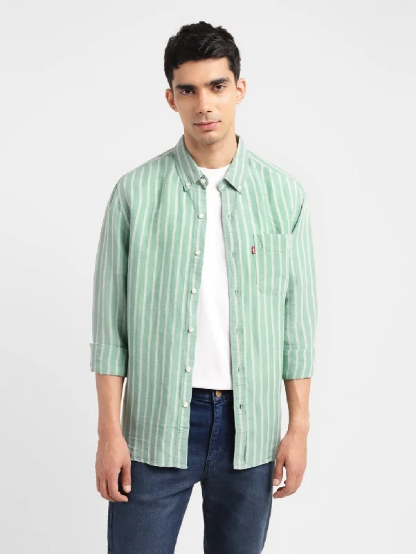 Men's Cowboy Shirts for Western StyleMen's Striped Slim Fit Shirt