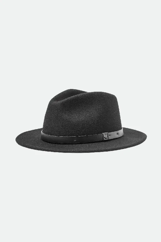 Comfortable Fisherman HatsMesser Fedora - Black/Black
