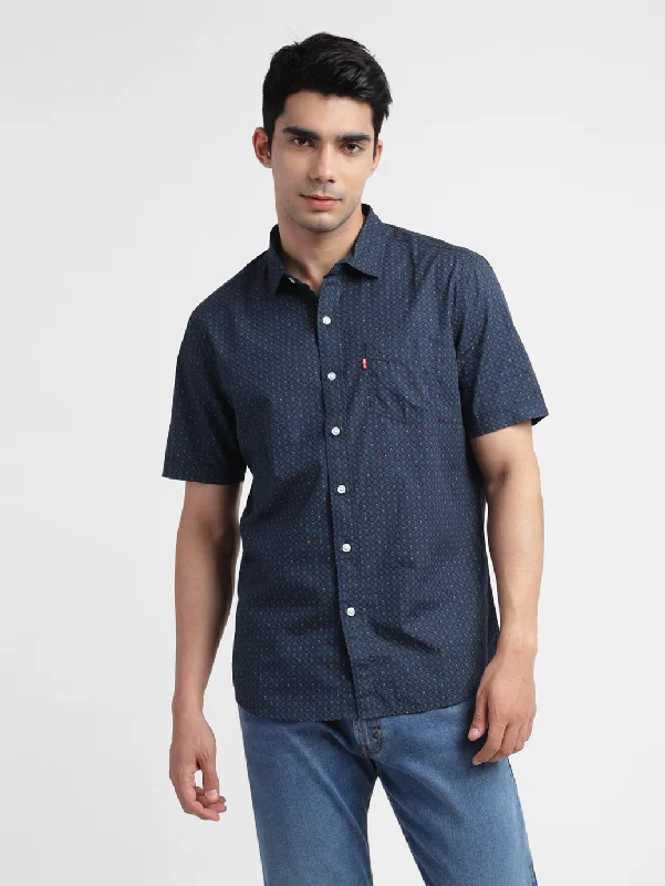 Men's Dressy Casual Shirts for Smart-Casual EventsMen's Printed Slim Fit Shirt