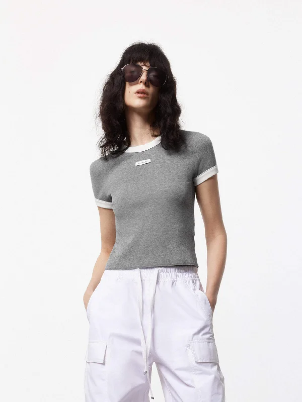 Letter Print Fitted Top