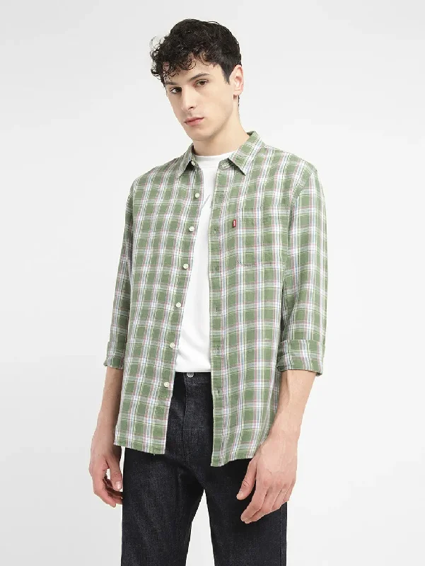 Men's Stain-Resistant Shirts for Mess-Free WearMen's Checkered Slim Fit Linen Shirt Men's Stain-Resistant Shirts for Mess-Free WearMen's Checkered Slim Fit Linen Shirt