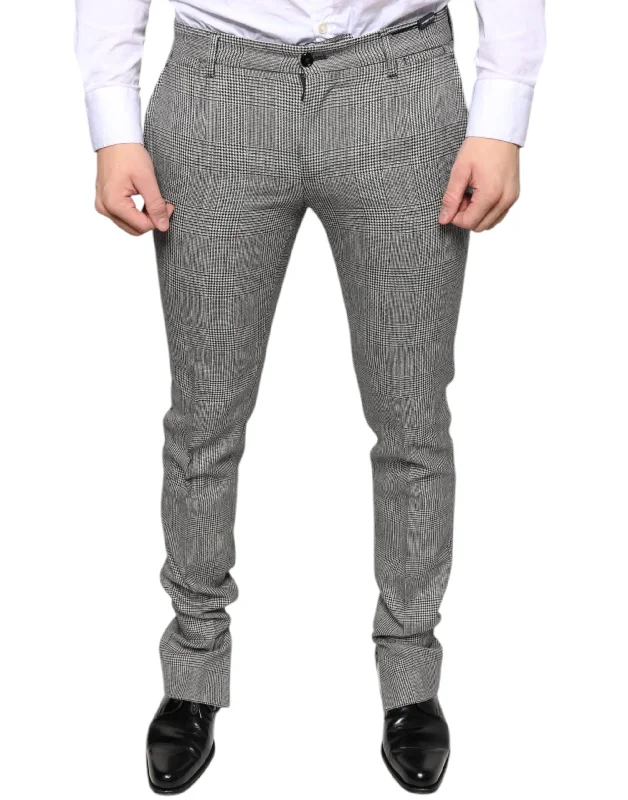 Trendy Men's JeansDolce & Gabbana  Check Tartan Wool Skinny Men's Pants