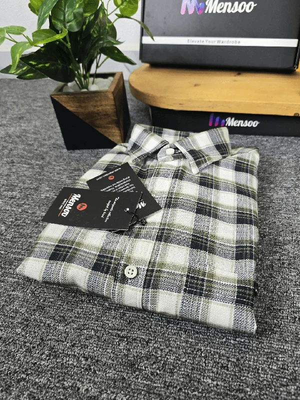Men's Moisture-Wicking Shirts for All-Day ComfortBlack & Green boxes on the white Check Shirt- 100% Cotton Comfort Men's Moisture-Wicking Shirts for All-Day ComfortBlack & Green boxes on the white Check Shirt- 100% Cotton Comfort