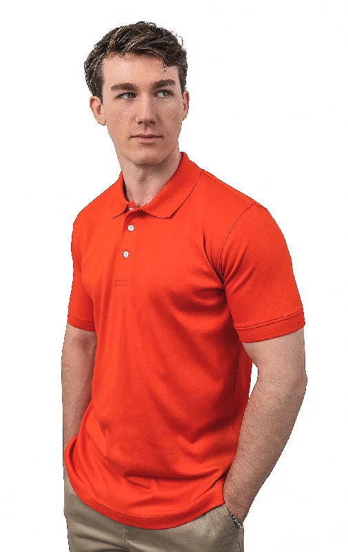 Striped Men's TopsCLEOCOTTON RED POLO SHIRT