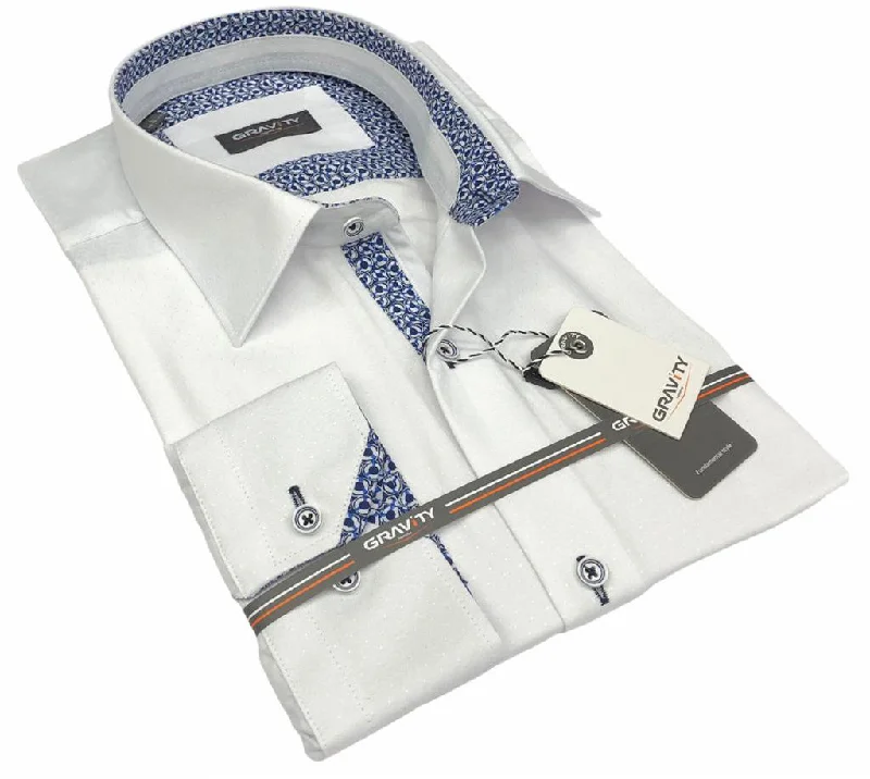 Men's Shirts with Velcro ClosuresTRISTAN WHITE LONG SLEEVE SPORT SHIRT