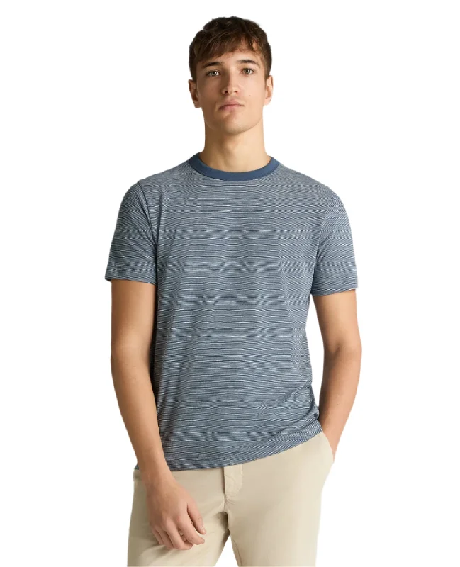Men's Shirts with Chest PocketsID25170-Remus Blue Stripe T-Shirt